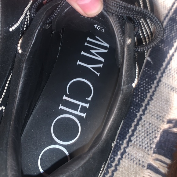 Jimmy Choo Hawaii Black Suede Pearl sneakers sz 40 1/2 fits a size 10 - Picture 8 of 12